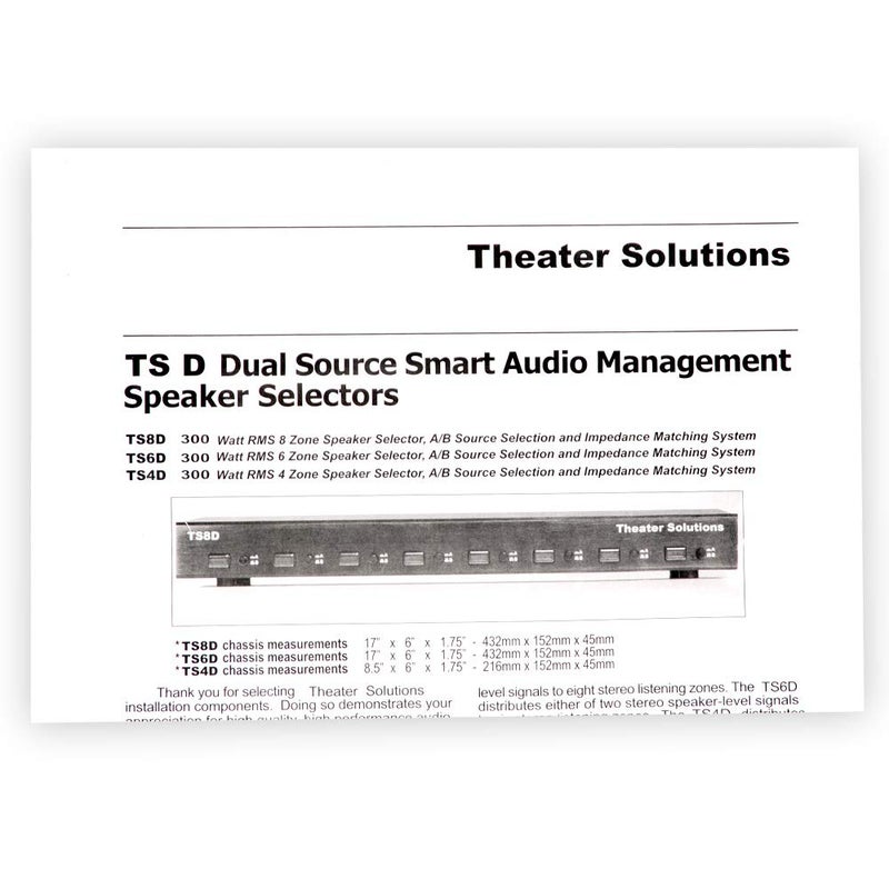 Theater Solutions TS6 Six Zone Speaker Selector Box with Ohm Protection 6 Pair Speaker Switcher - Black - Image 4